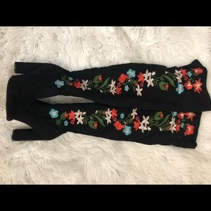 Gorgeous suede thigh high, embellished boots.